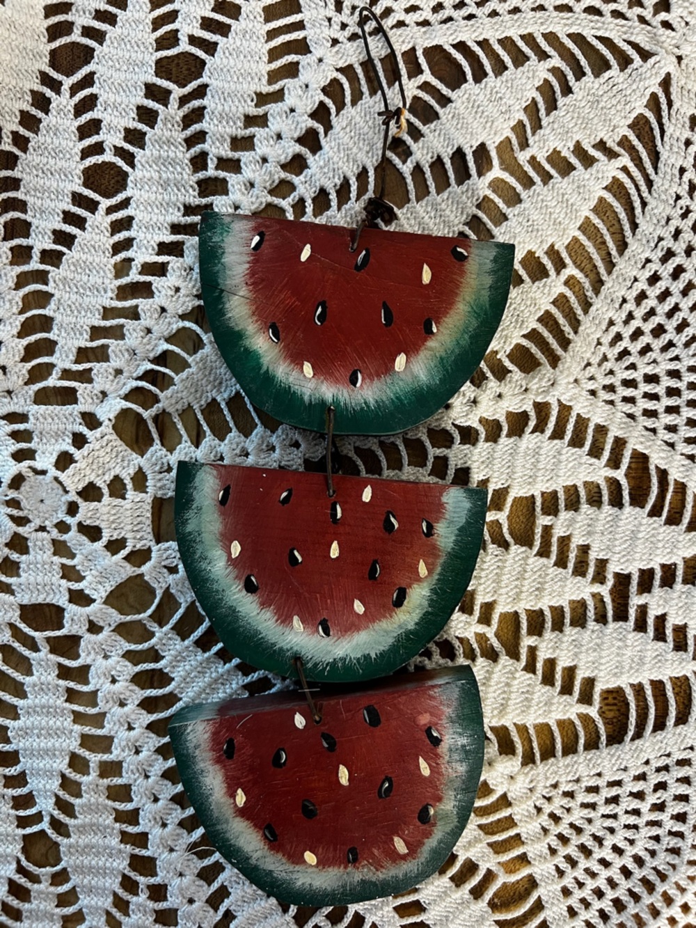 🍉✨ Painted Wooden Watermelon Wall Decor – 3 Slices ✨🍉